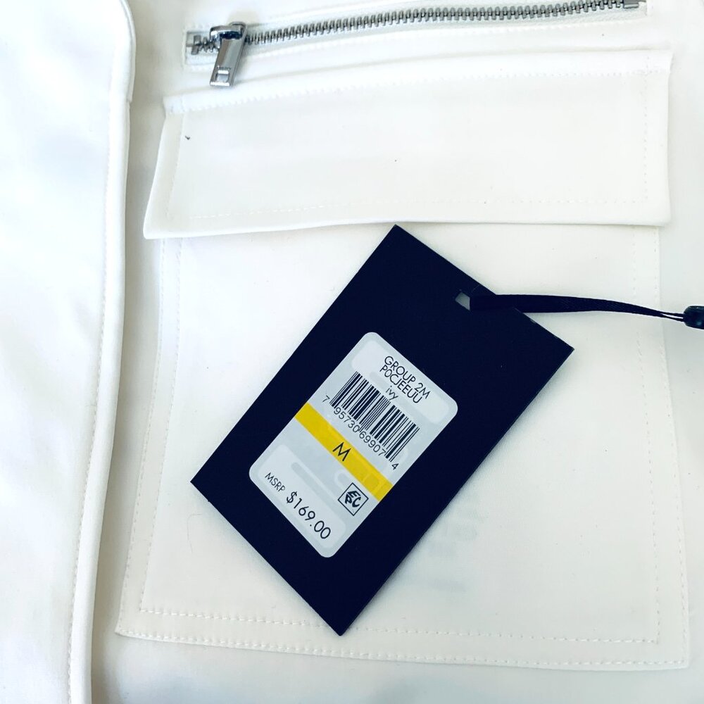 Dkny Jacket White Button Front Epaulets Long Slee… - image 3